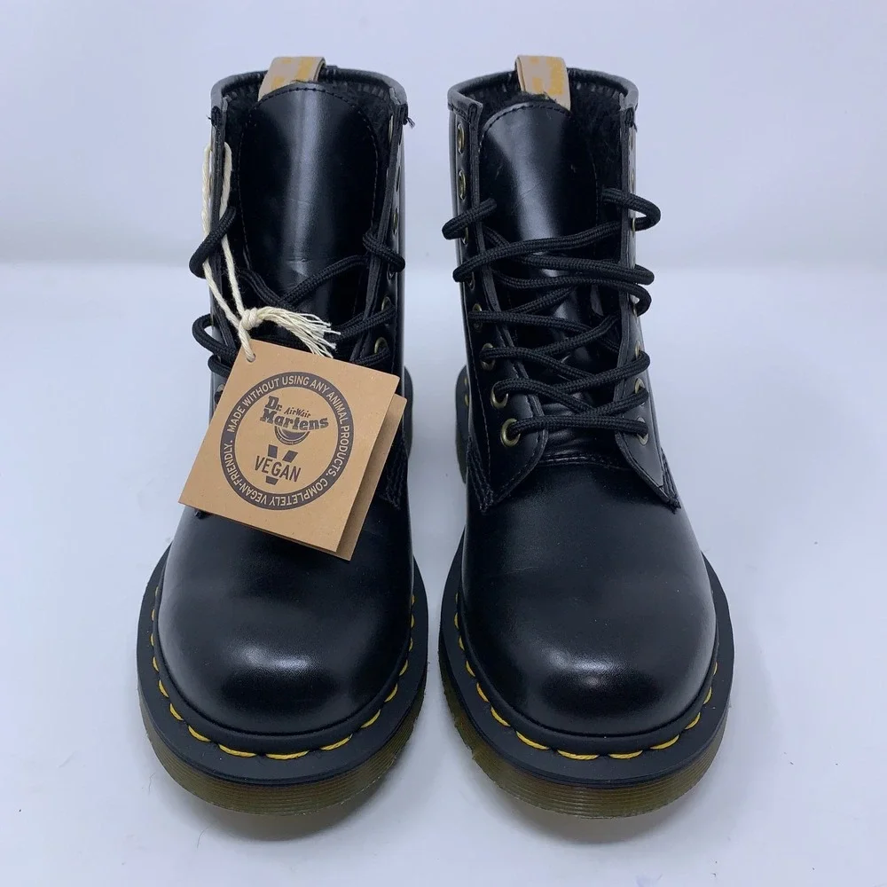 Dr Martens Mens Shoe Size 5 Medium Black Vegan 1460 Air Cushion Sole Boots NWOB